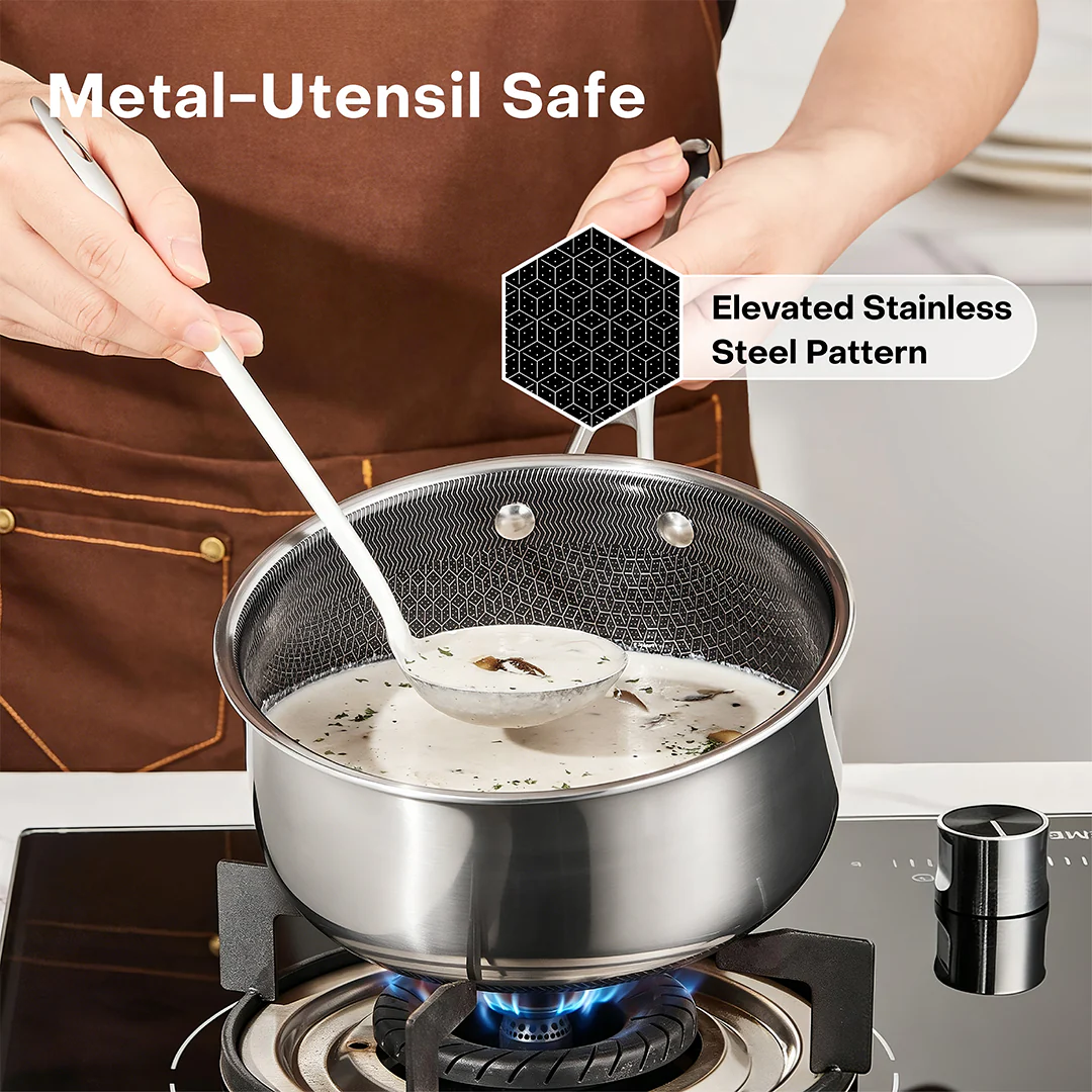 Eterna Tri-Ply 18cm Sauce Pan with Lid - Image 2