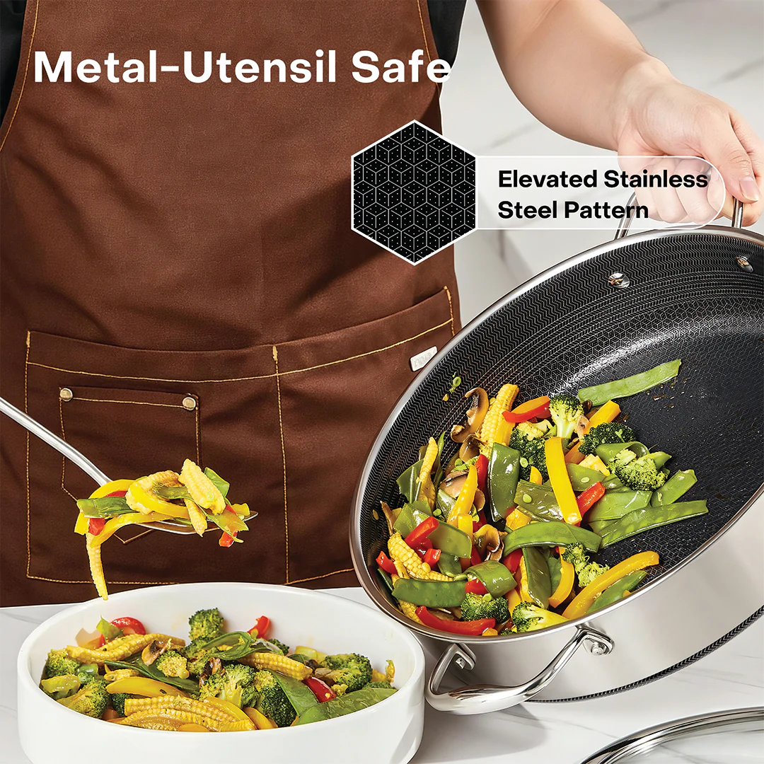 Eterna Tri-Ply 30cm Low Pot with Lid (Kadai) - Image 5